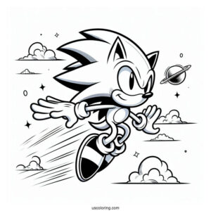 Sonic Exe Coloring Page Flying