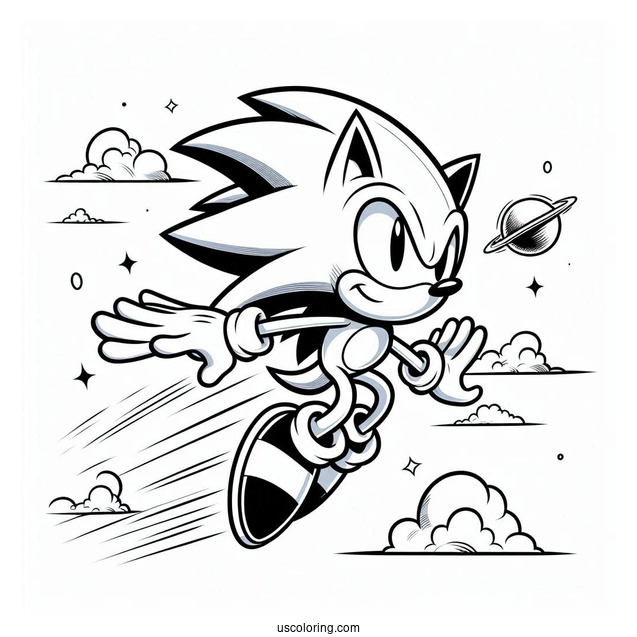Sonic Exe Coloring Page Flying