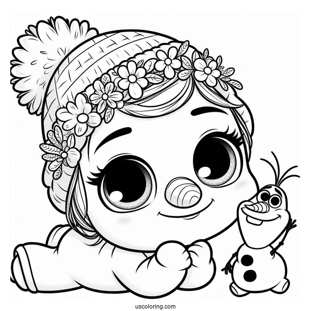 Cute Baby Olaf To Color For Preschoolers