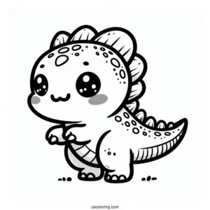 Kawaii Spinosaurus Coloring Page For Preschoolers