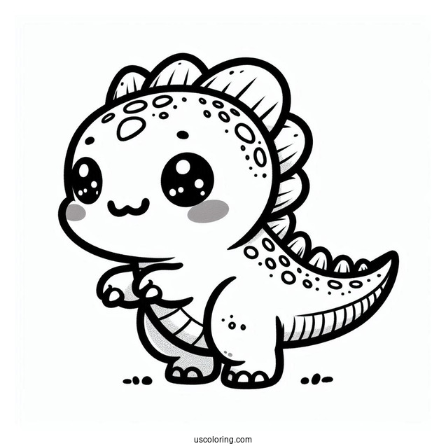 Kawaii Spinosaurus Coloring Page For Preschoolers