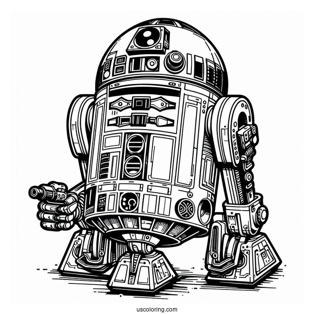 R2D2 Star Wars Robot Coloring Page