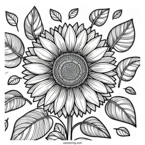 Sunflower Surrounded By Leaves