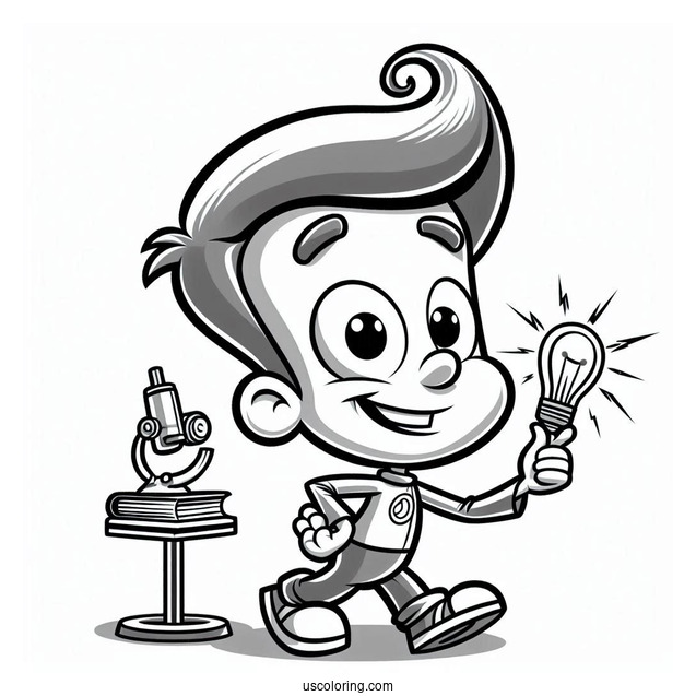 Nickelodeon Coloring Page Of Easy Jimmy Neutron For Preschoolers