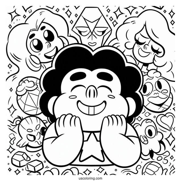 Happy Adult Steven Universe Coloring Page For Preschoolers