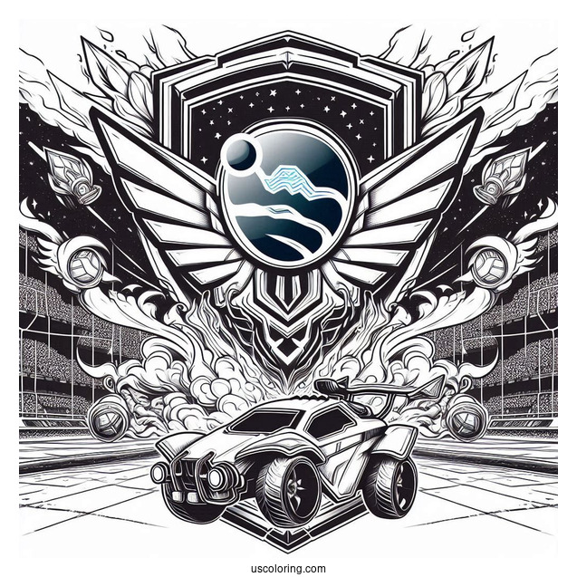 Rocket League Coloring Page Grand Champ Logo