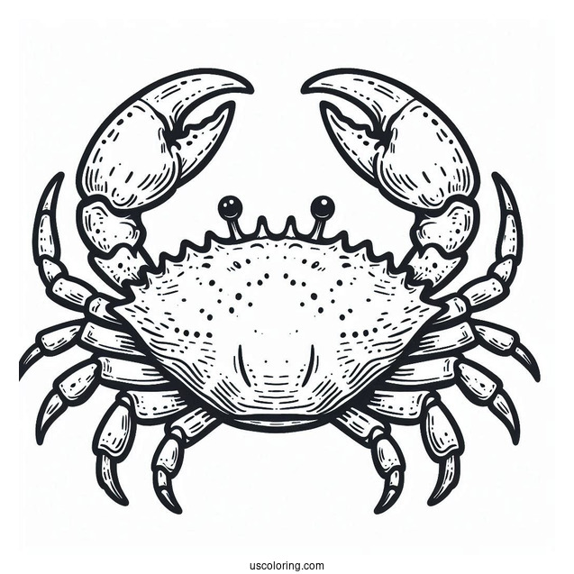Easy Outline Crab Coloring Page
