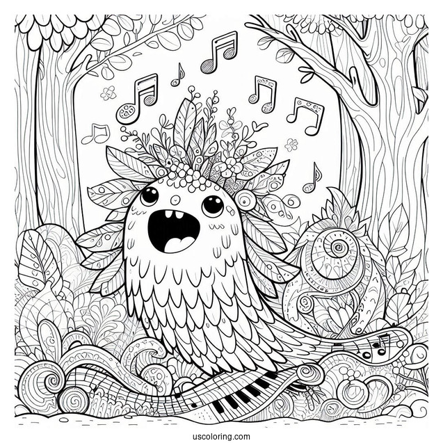 My Singing Monsters Coloring Page Of Kayna In The Forest