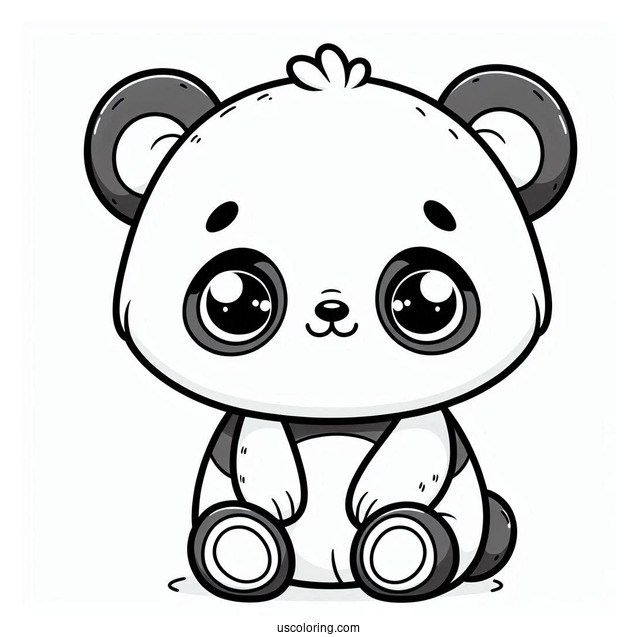Cute Panda Teddy To Color For Kids