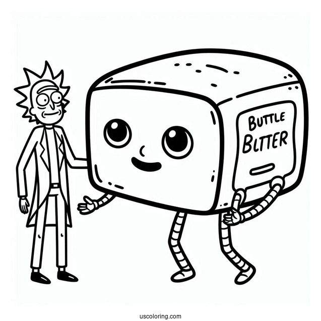 Butter Passing Robot from Rick and Morty Coloring Page