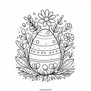Easter Coloring Page Of Simple Easter Egg Outline For Kids