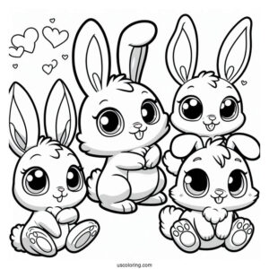 Sunny Bunnies Coloring Page Iris, Hopper, Shiny, Big Boo, And Turbo