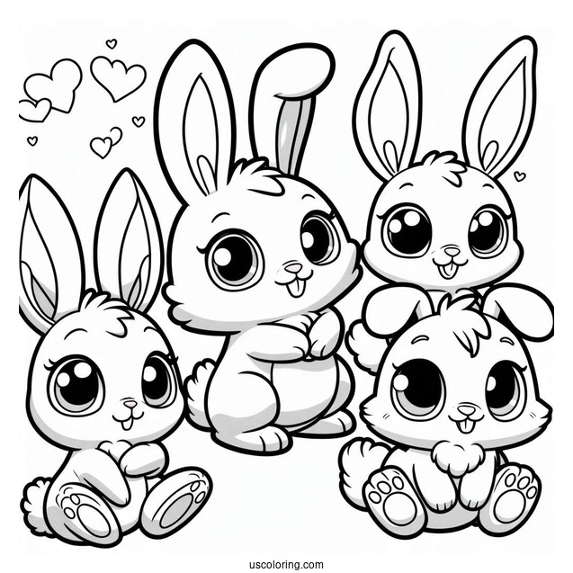 Sunny Bunnies Coloring Page Iris, Hopper, Shiny, Big Boo, And Turbo