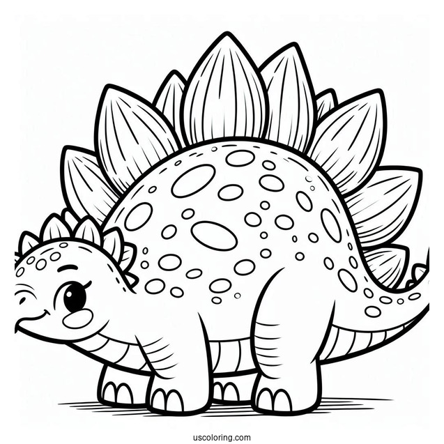Cartoon Stegosaurus Coloring Page