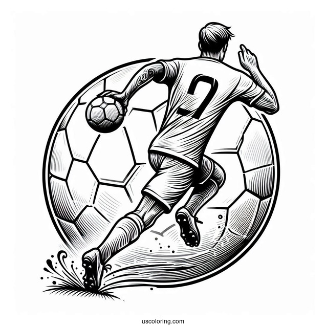 Back Of a Soccer Player Holding a Ball
