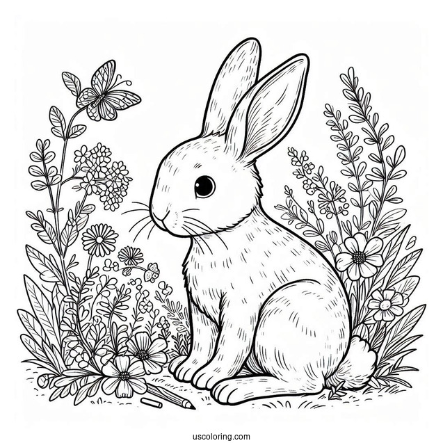 Simple Peter Rabbit Coloring Page For Kids