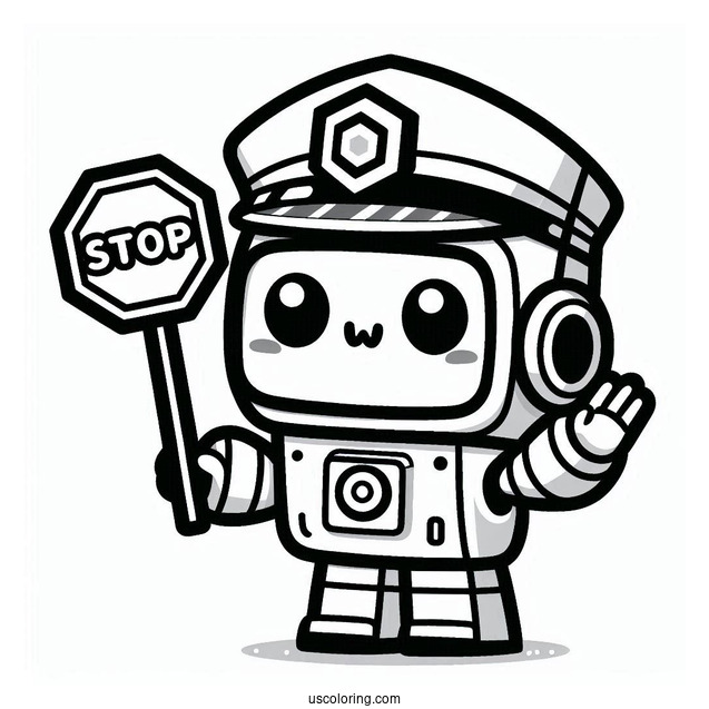 Kawaii Heatwave Rescue Bots Coloring Page Holding Stop Signs