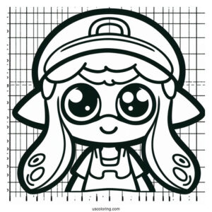 Splatoon Coloring Page Of Smiling Octoling Boy For Preschoolers