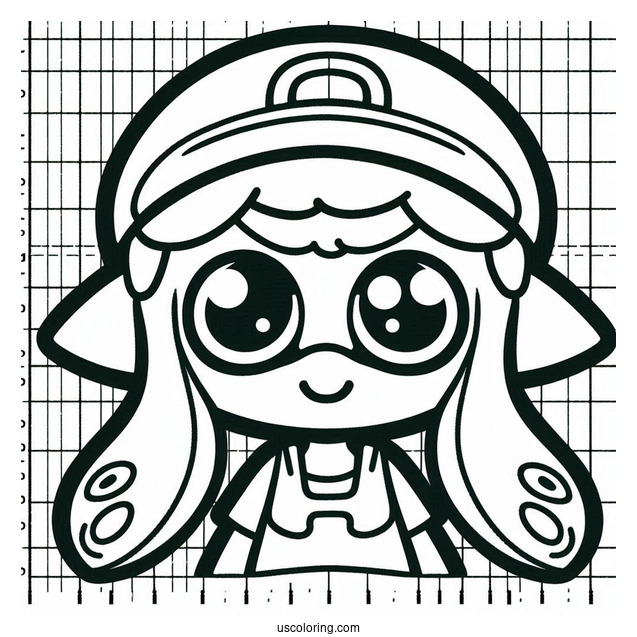 Splatoon Coloring Page Of Smiling Octoling Boy For Preschoolers