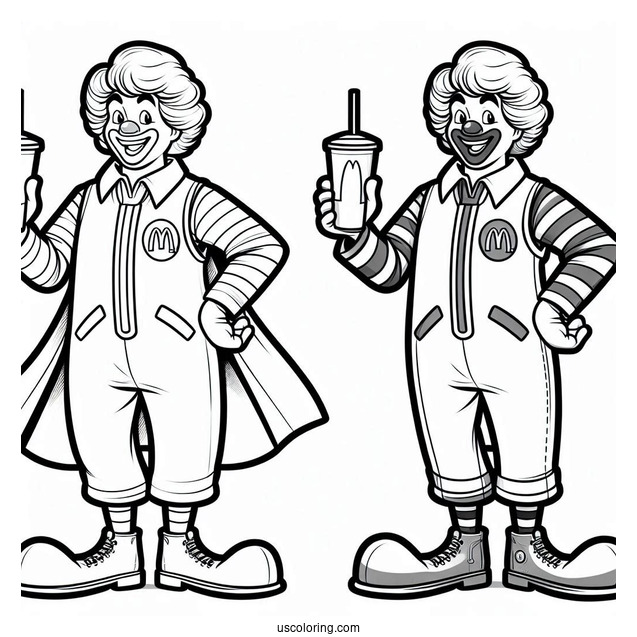 Coloring Page of Ronald McDonalds