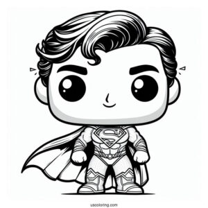Cute Funko Pop Superman Coloring For Kids