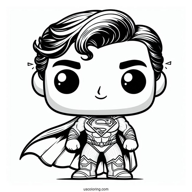 Cute Funko Pop Superman Coloring For Kids