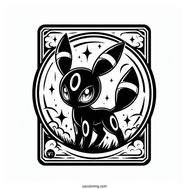 Umbreon VMax Dark Signal Pokemon Card Coloring Page