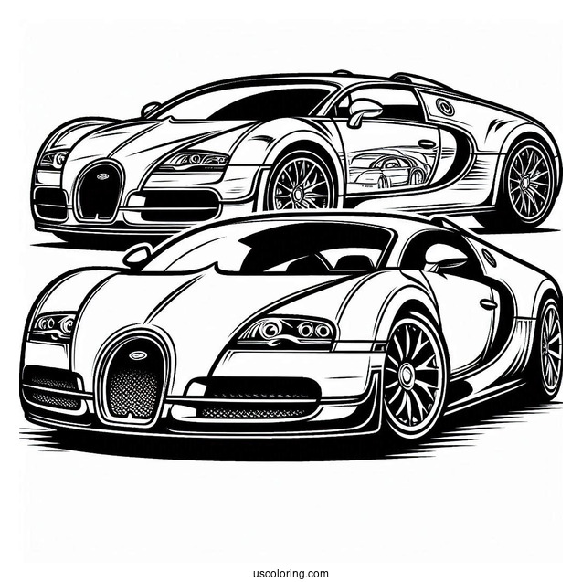 Simple Bugatti Coloring Page Veyron Coloring Page