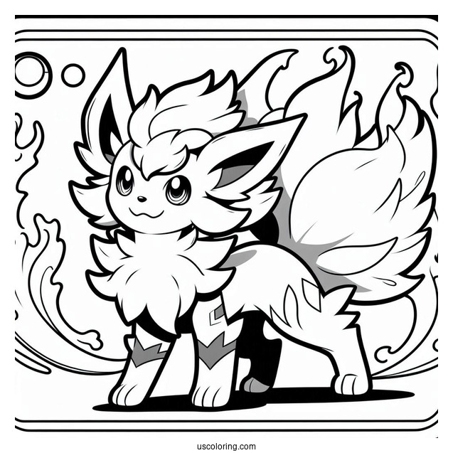 Arcanine Flame Dash Pokemon Card Coloring Page