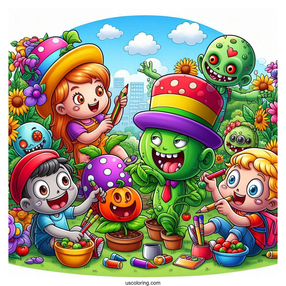 plants vs zombies coloring pages featured image