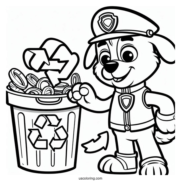 Recycling Rocky Character From Paw Patrol