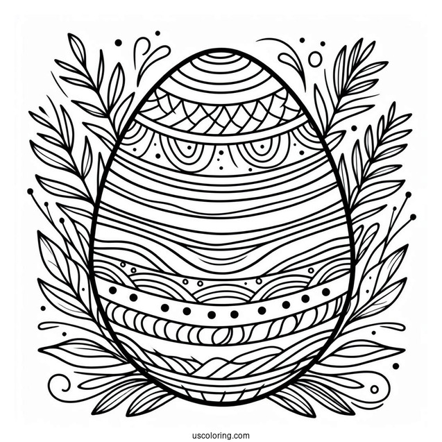 Stripes And Wavy Lines Easter Egg Design