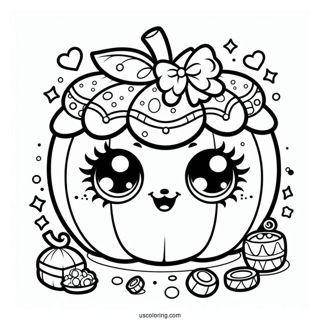 Outline Of Pumpkinella Shopkins Coloring Page