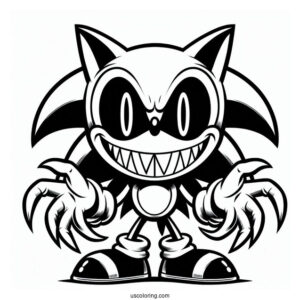 Sonic Exe Coloring Page With Scary Grin