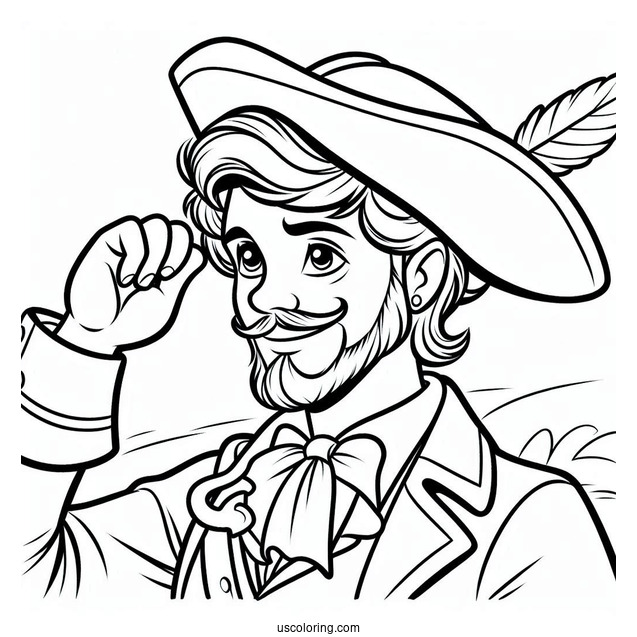 Easy Coloring Page Of Captain Hook For Kids