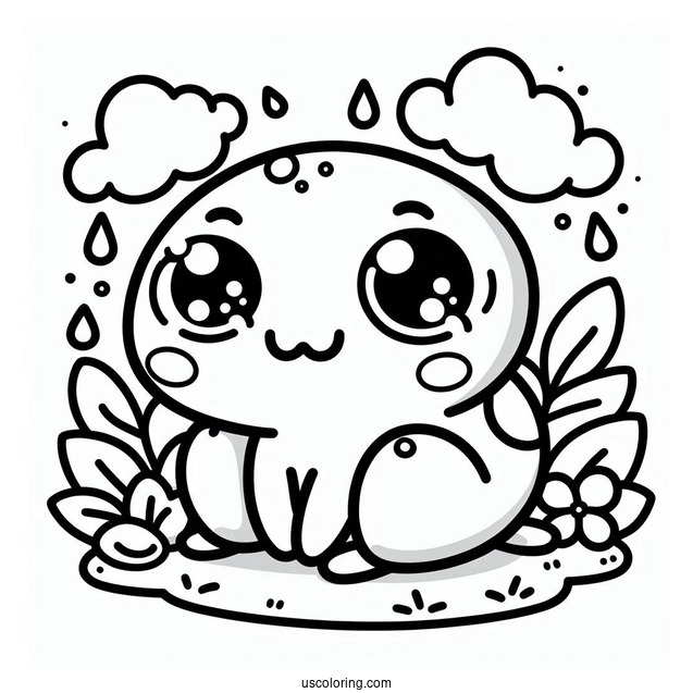 Cute Kawaii Frog Coloring Sheet