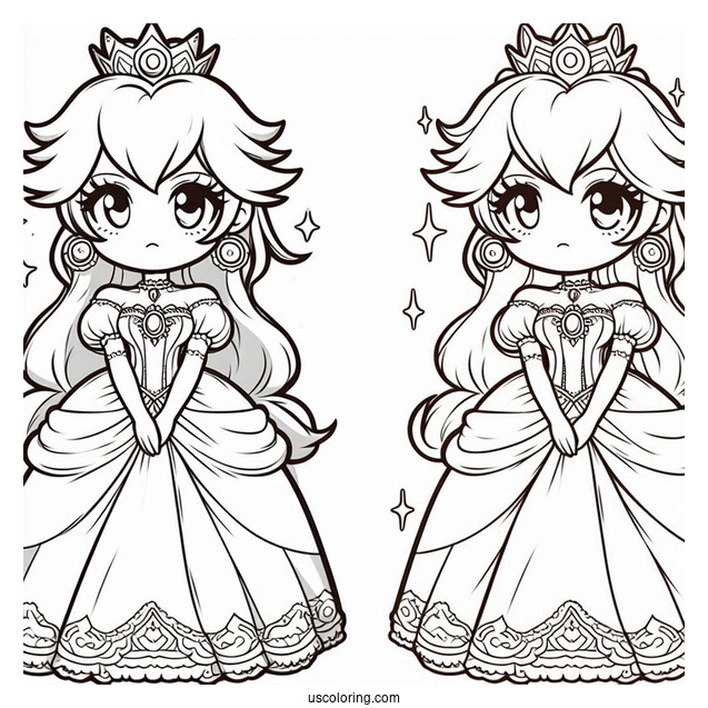 Princess Coloring Page Of Anime Princess Peach