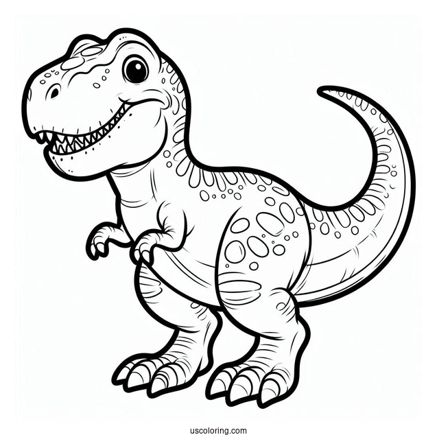 Easy T-Rex To Color For Preschoolers