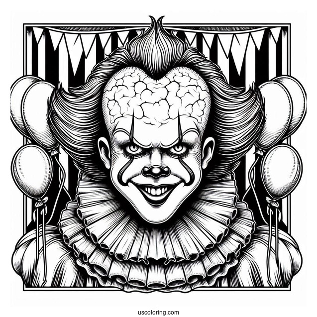 Pennywise Coloring Page Vintage Circus Poster