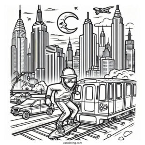 Subway Surfers Coloring Page Tricky In The City