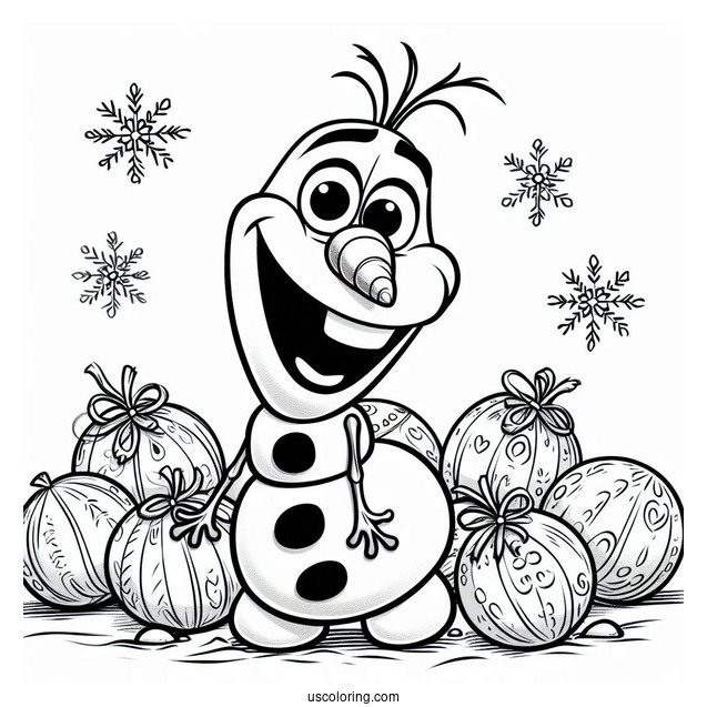 Adorable Olaf Coloring Page
