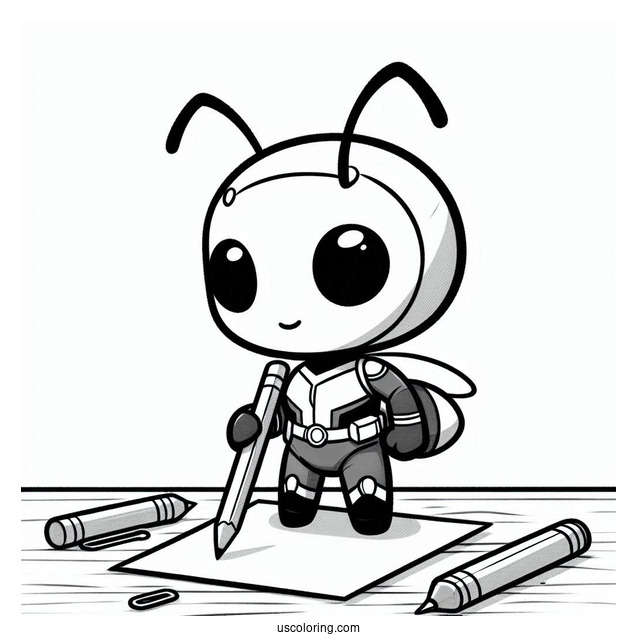 Small Ant Man Standing On Desk