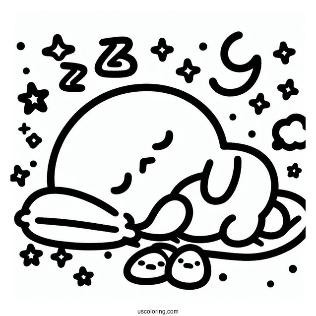 Sanrio Coloring Pages Of Gudetama Wants To Sleep