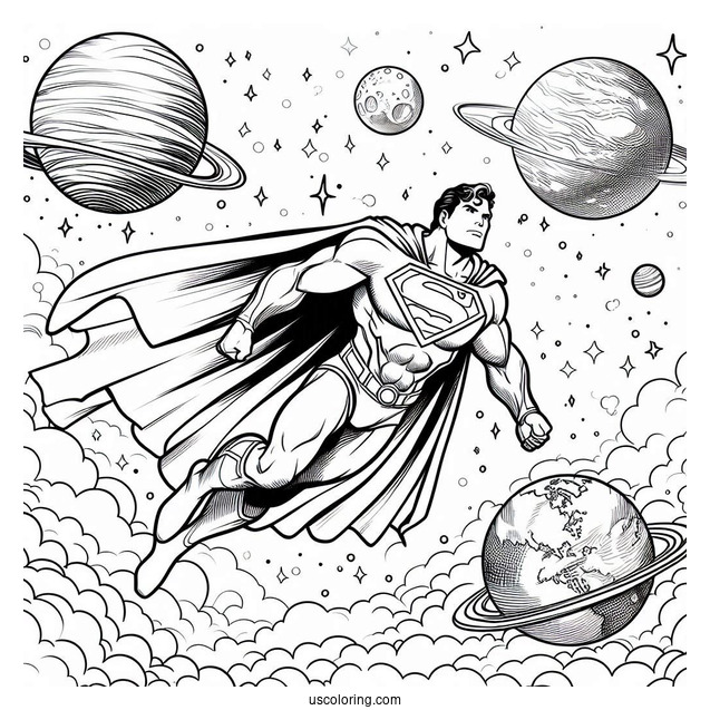 Superman Flying In Outer Space