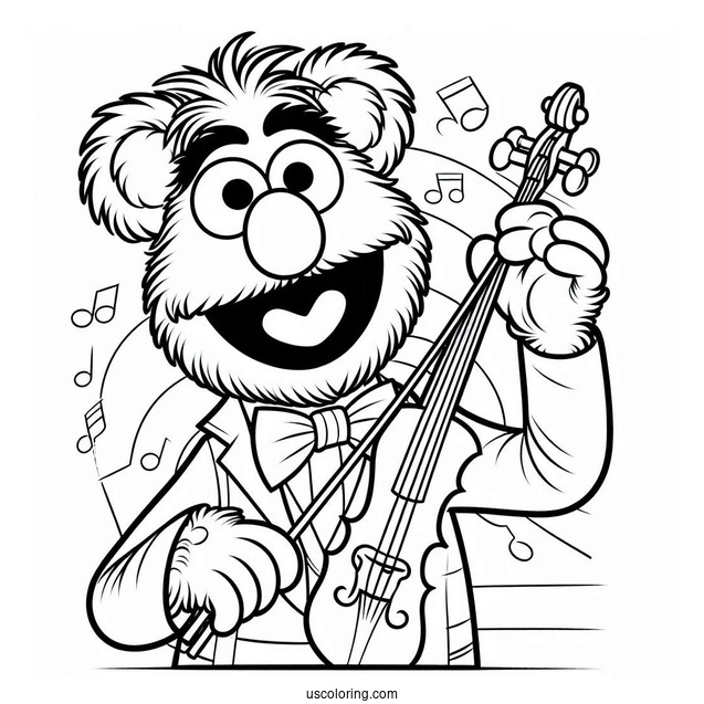 Muppets Coloring Page Of Easy Fozzie Bear Outline For Kids