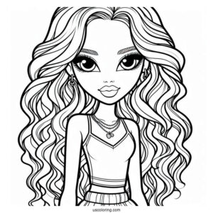 Bratz Meygan Fashion Doll Coloring In