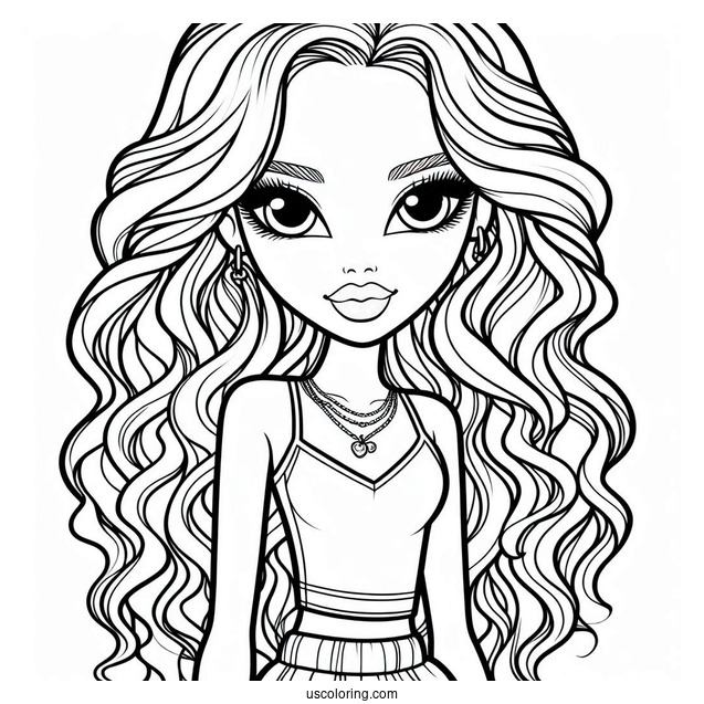 Bratz Meygan Fashion Doll Coloring In