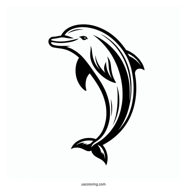 Simple Outline Of Dolphin For Kids