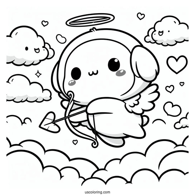 Sumikko Gurashi Coloring Page As Cupids In The Sky