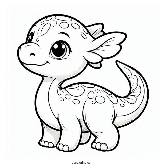 Cute Parasaurolophus Coloring Page For Kids